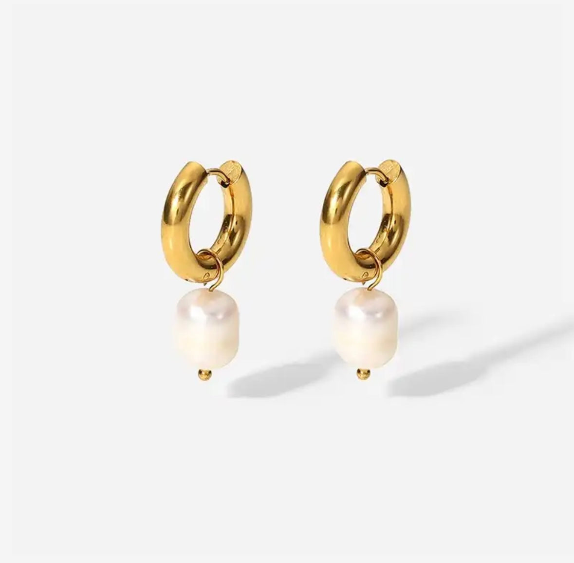 Pearl Drop Hoops