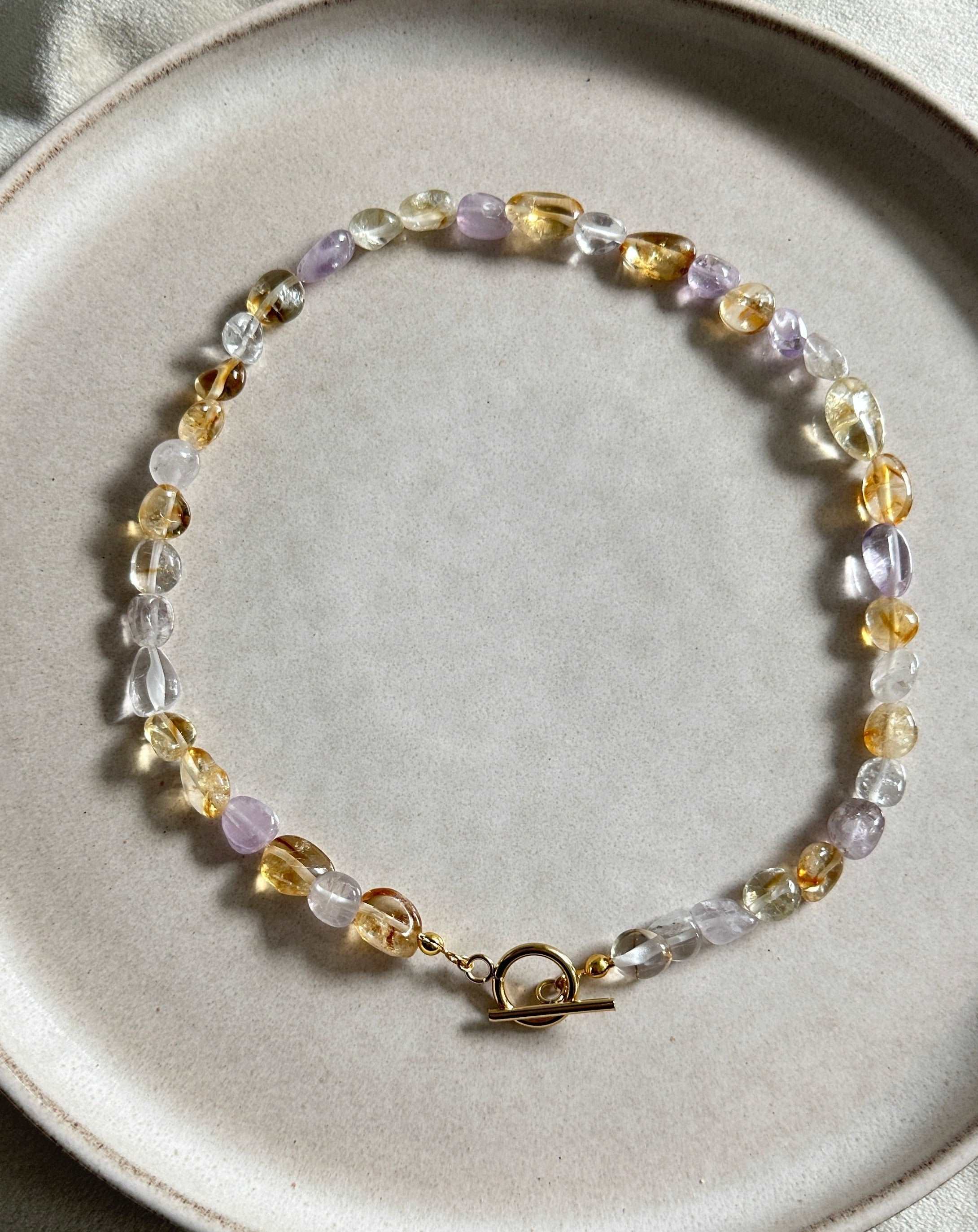 Citrine & Purple Necklace